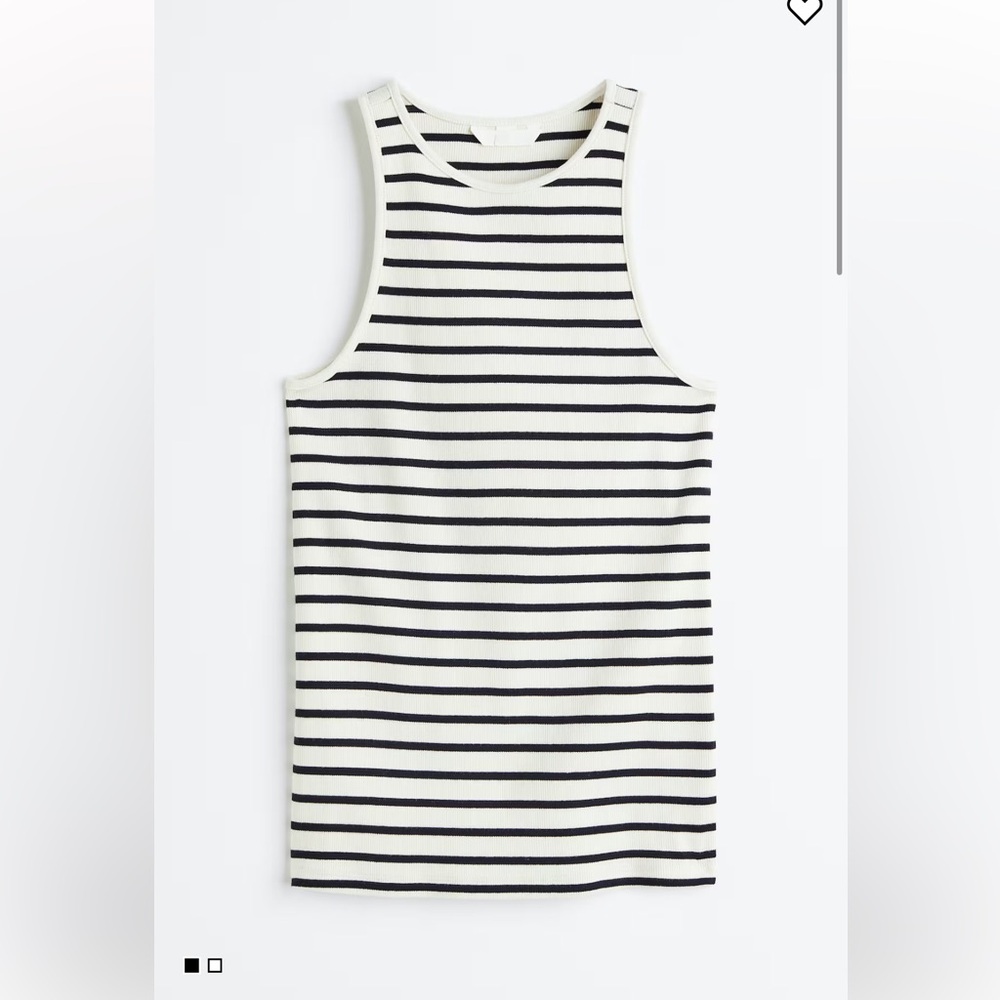 H&M Black and Ivory Striped Tank Top